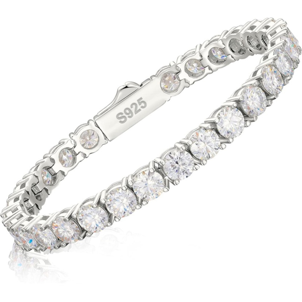 Certified 15 Ct Diamond Moissanite 18k Tennis Bracelet
